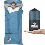 WILLNORN Sleeping Bag Liner with Upgraded Two-Way Zippers - Soft & Lightweight Fleece Sleeping Bag Liner for Adults, 220x95cm - Ideal as Travel Sheet for Camping, Hostels & Summer Trips