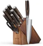 Yatoshi 9 Piece Block Set - Pro Kitchen Knife Set Ultra Sharp High Carbon Steel with Ergonomic Handle