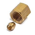 LTWFITTING 1/8-Inch Brass Compression Sleeves Ferrule with 1/8-Inch Compression Nut, Brass Compression Fitting(Pack of 75)