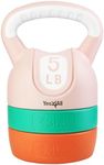 Yes4All Adjustable Kettlebell Weights Set for Women Strength Training, Kettlebells Workout Equipment for Home Gym 12lbs - Pastel