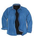 ZENTHACE Mens Sherpa Lined Fleece Jackets Shacket Button Up Fall Winter Warm Thick Work Flannel Shirt Jacket Sky Blue M