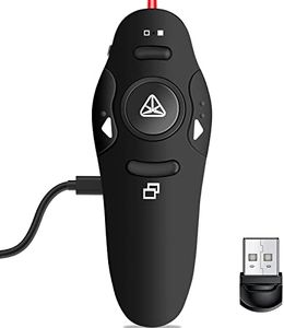 Rechargeable Presentation Clicker Wireless Presenter Remote USB Control Powerpoint PPT Clicker, Red Laser Pointer RF 2.4GHz Presenter Remote Slide Advancer for Computer/Laptop/Mac/Keynote