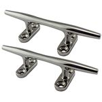 POFET 2 Pcs 8 inch-100mm 316 Stainless Steel Heavy Duty Boat Hollow Base Cleats for Marine Yacht,Stainless Steel Marine Boat Dock Deck Rope Cleat Cleats Hollow Base Bollard