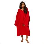 OHS Towel Poncho Adult Womens, Quick Dry Beach Towels for Adults Hooded Large Bath Swim Surf Beach Absorbent Soft Microfibre Towel Changing Robe, Red