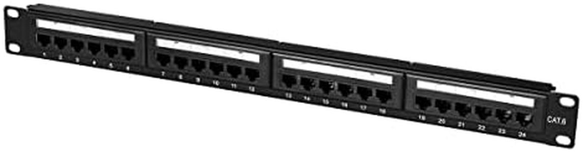 LogiLink - Pannello patch professionale PrimeLine Cat.6 (250 MHz), campo di distribuzione, 19", UTP (non schermato) 24 porte (RJ45) EconLine