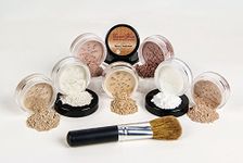 $40 SPECIAL Mineral Makeup Foundation Brush Full Size Set Sheer Bare Skin Cover Kit (Light Tan & Dark Tan)