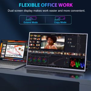 18.5" Portable Monitor – 120Hz FHD IPS, USB-C/HDMI, 100% sRGB, VESA, Smart Cover