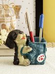 TIED RIBBONS Cute Dog Decorative Pen Holder for Office Table Desk (10 cm X 8 cm X 12 cm)