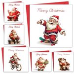 Giftinghouse Christmas Cards 2024 Pack of 24/48 | Multipack Xmas Funny Santa Cards for Family, Friends, Granddaughter and Childrens | Eco-friendly seasonal Greeting cards for sale. (24 cards)