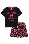 Girls Born To Ride Short Pyjama Set (11-12 Years) Black