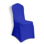 Kapwall 12 PCS Blue Chair Covers, Spandex Stretch Washable Chair Covers for Wedding,Party and Banquet