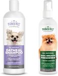 Mighty Petz 2-in-1 Oatmeal Dog Shampoo and Conditioner + 2-in-1 Dog Breath Freshener Spray & Water Additive Bundle