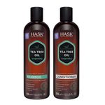 HASK Tea Tree Oil Invigorating Shampoo and Conditioner Set for all hair types, color safe, gluten-free, sulfate-free, paraben-free, cruelty-free - 12 Fl Oz each