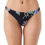 O'NEILL Women's Hermosa Bikini Bottoms - Skimpy Coverage Women's Bathing Suit Bottom with High Rise Fit, Black | Kali Floral Hermosa, Large