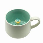 NOSCOMP 3D Animal Cup Coffee Mug Comes With A Cute Inside Creative Morning Mug Animal Cup For Hot And Cold Tea Milk Coffee Perfect For Kids Decorations Best Office Cup (Bird, Ceramic), 400 ML