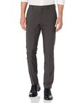 Perry Ellis Men's Very Slim Solid Tech Pant, Charcoal, 30x30