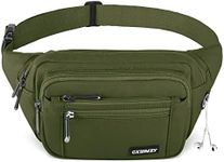 CXWMZY Fanny Packs For Women & Men Waist Pack Hip Bum Bag with Multi-Pockets Large Capacity Waterproof Casual Bum Bag for Disney Traveling Casual Cycling Running Hiking, Green, One Size, Modern