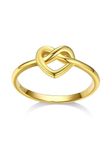 Bestyle Hypoallergenic Silver Gold Ring for Women, Cute Minimalist Heart Celtic Ring, Infinity Love Gold Ring for Promise Engagement Wedding, Gift for Christmas Valentine's Day,Size 10