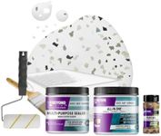 Beyond Paint Smoked Gray Flecks Countertop Makeover Kit with Paint, Sealer, Flecks, and Tools for Countertops, Bright White