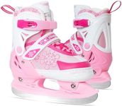 Nattork Pink Ice Skates for Kids, Boys and Girls, Hockey Lace-Up Adjustable Skates - Soft Padding and Reinforced Ankle Support