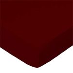 SheetWorld Fitted Crib Toddler Sheet - Flannel - Burgundy - 28 inches x 52 inches (71.1 cm x 132.1 cm) - Made In USA