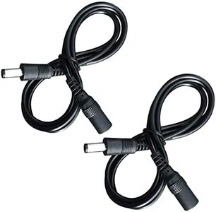 ANLINK 2Pack 1M/3Ft DC Power Extension Cable 5.5mm*2.1mm Male to Female Power Cord for CCTV Security Surveillance Camera DVR Standalone, LED Strip, Router, 12V DC Power Supply Adapter and More (Black)