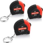 Spifflyer 3pc Mini Tape Measure Keyring Measuring Tape Retractable 2M