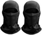 AstroAI Ski Mask Balaclava Face Mask-UV Protection Dustproof Windproof Face Cover for Men Skiing, Snowboarding, Black, 2Pack