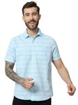 NOVA CARTE Half-Shirt for Men Cotton Stylish Regular Fit Men Casual Shirts Blue Striped for Men Ideal for Casual Outings & Office Wear – Blue(XXL)