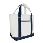 DALIX 14" Mini Small Cotton Canvas Party Favor Wedding Gift Tote Bag in Navy Blue