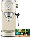 CASABREWS Espresso Machine 20 Bar, Espresso Maker with Milk Frother Steam Wand, Stainless Steel Espresso Coffee Machine with 34oz Removable Water Tank, Creamy