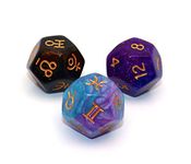 3 Pieces Acrylic Pearl Astrological Dice for Constellation Divination Accessory 3 Colors D12 Glitter Dice Set