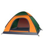 Kryvella Automatic Setup Tent Large Capacity Camping Tent Waterproof Rainproof Family Tents for Outdoor Camping Traveling(Orange)