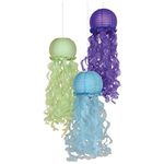 Amscan 242193 - Mermaid Wishes Party Jellyfish Hanging Lanterns - 3 Pack