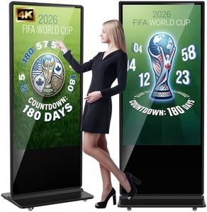 YCKJNB 65 inch Indoor Digital Signage 4K Touchscreen,CMS Software,IPS Floor Standing Digital Kiosks Interactive Displays with WiFi HDMI/USB Input Auto AD Player, Android OS Black