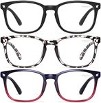 Gaoye Stylish Blue Light Glasses for Woman - Computer Glasses 99% Blue Light Blocking - Lightweight TR90 Frames - 3 pack