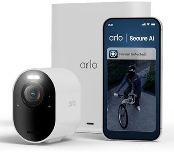 Arlo Ultra 3 Security Camera Outdoor Wireless, 4K UHD, 180 View, AI Detection, Auto Tracking, Colour Night Vision, CCTV, Arlo Secure Trial Included, 1 Camera with Smarthub for Local Storage, White