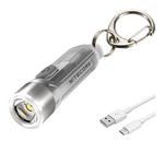 Nitecore Tiki Keychain Flashlight With Uv High Cri Lights, 300 Lumens Usb Rechargeable And Lumentac Charging Cable (Plastic), 300 Lumen