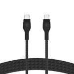 Belkin BoostCharge Pro Flex Braided USB C charger cable, USB-IF certified Power Delivery PD type C fast charging cable for iPhone 16, 15, Galaxy S24, S23, MacBook Pro, iPad, Pixel and more – 2m, black