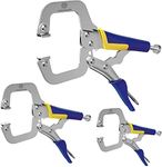 Nuovoware Premium Face Clamp, Locking C Clamp 3 Pack 17.5cm with Swivel Pads, Metal Pocket Hole Clamp Locking Plier Table & Tool Vise Grip for DIY Woodworking, Welding, Cabinetry, Pocket Hole Joinery