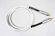 Van Damme White Ultra X Subwoofer Cable 6 Metre Single Length Terminated With HQ Gold Plated RCA Phono Plugs