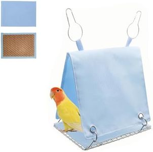 ROOJUNE Parrot Hammock with Removable Pad, Bird Snuggle Hut for Cockatiels Conures - Hanging Cage Bed Tent Waterproof, Chew-Proof, Easy Clean & Anti-Sag Design for Parakeets Lovebirds, Blue