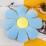 Vaishno Sunflower Shaped Throw Pillows Cute Stuffed Decorative Pillows Floor Cushion for Girls Bedroom Couch Sofa Chair Aesthetic Decor (35CM, Blue)