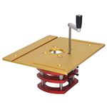 Router Lift Kit with Router Table Insert Plates, Router Table Lift System Router Lift Base Router Lifting Kit Aluminum Alloy Stainless Steel Jaw Clamping Lifting Platform Router Table Lifter (Gold)