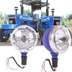 Allpartssource 9 LED Tractor Headlights Assembly Set Suitable for Farmtrac Tractor (Blue)