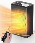 YOLOK Winter Space Heater with Remote, 1500W 50℉-104℉ Portable Electric Room Heater with Thermostat 3 Modes 12H Timer 90°Oscillating Fast Heating fan Small Heater MINI Desk Heater for Bedroom Office