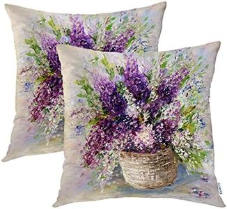 Batmerry Modern Flower Decorative Pillow Covers 18x18 Inch Set of 2, Original Oil Painting of Beautiful Vase Bowl Fresh Double Sided Square Throw Pillow Covers Sofa Decorative Pillowcase Cushion