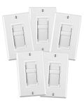 Leviton 06672-742-HLW Universal Decora Dimmable LED, CFL and Incandescent SureSlide Slide Dimmer (5-Pack)