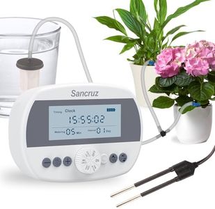 Automatic Drip Irrigation System Kit, 15 Potted Plants Indoor Automatic Watering System, Drip Irrigation System for Garden with Water Timer and LCD Display, Easy DIY Watering Device