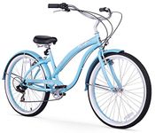 Firmstrong Bella Classic 7-Speed Beach Cruiser Bicycle, 26-Inch, Baby Blue